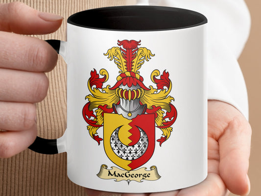 MacGeorge Family Crest Heraldic Emblem Accent Mug - Living Stone Gifts