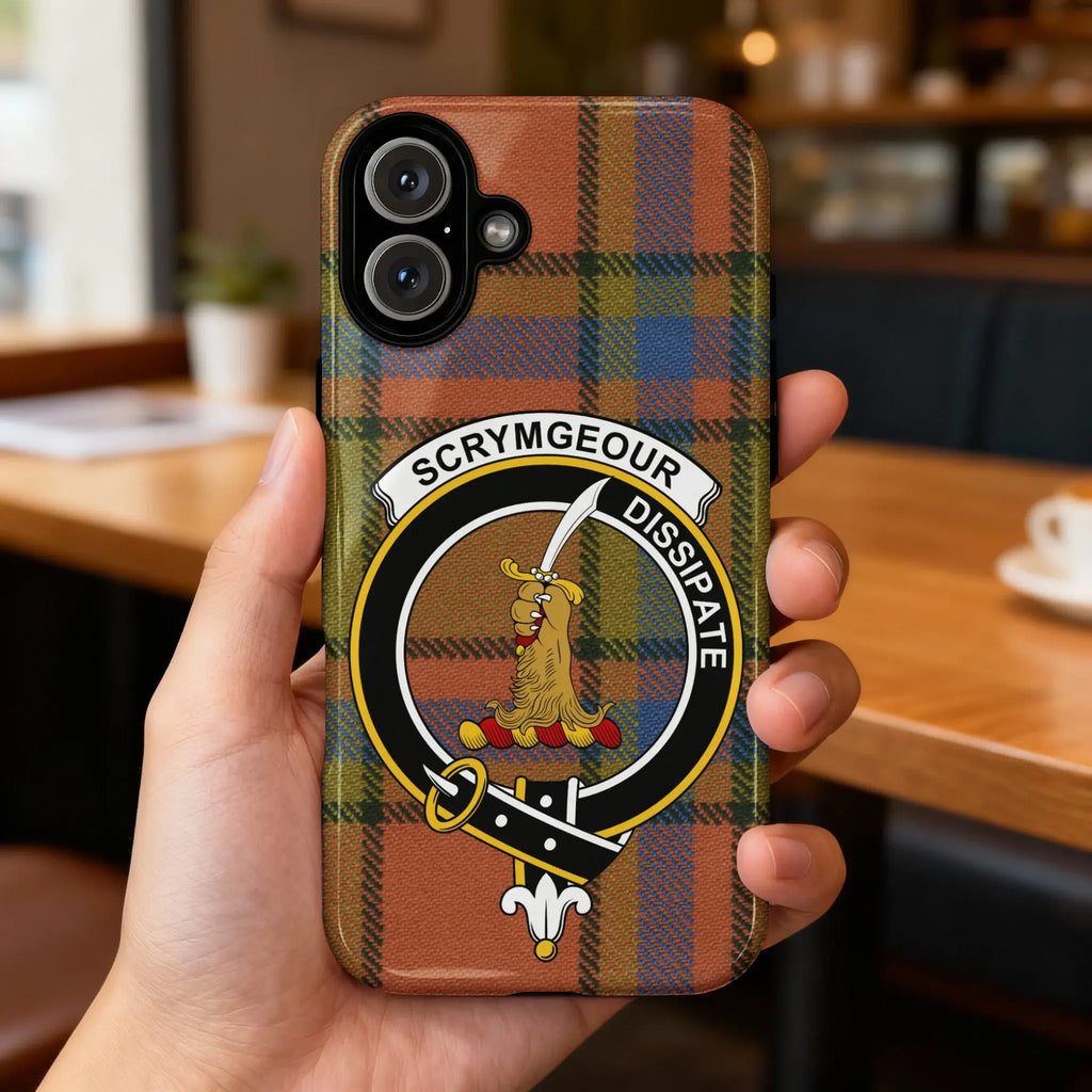 Scrymgeour Dissipate Emblem Phone Case with Tartan Design