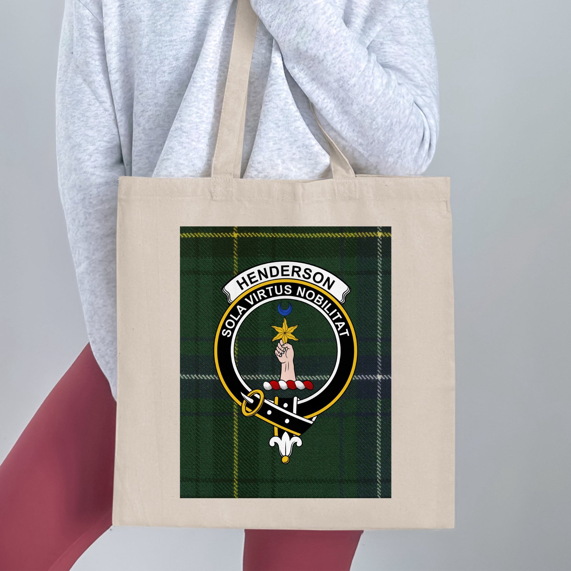 Clan Henderson Scottish Crest Tartan Tote Bag - Living Stone Gifts