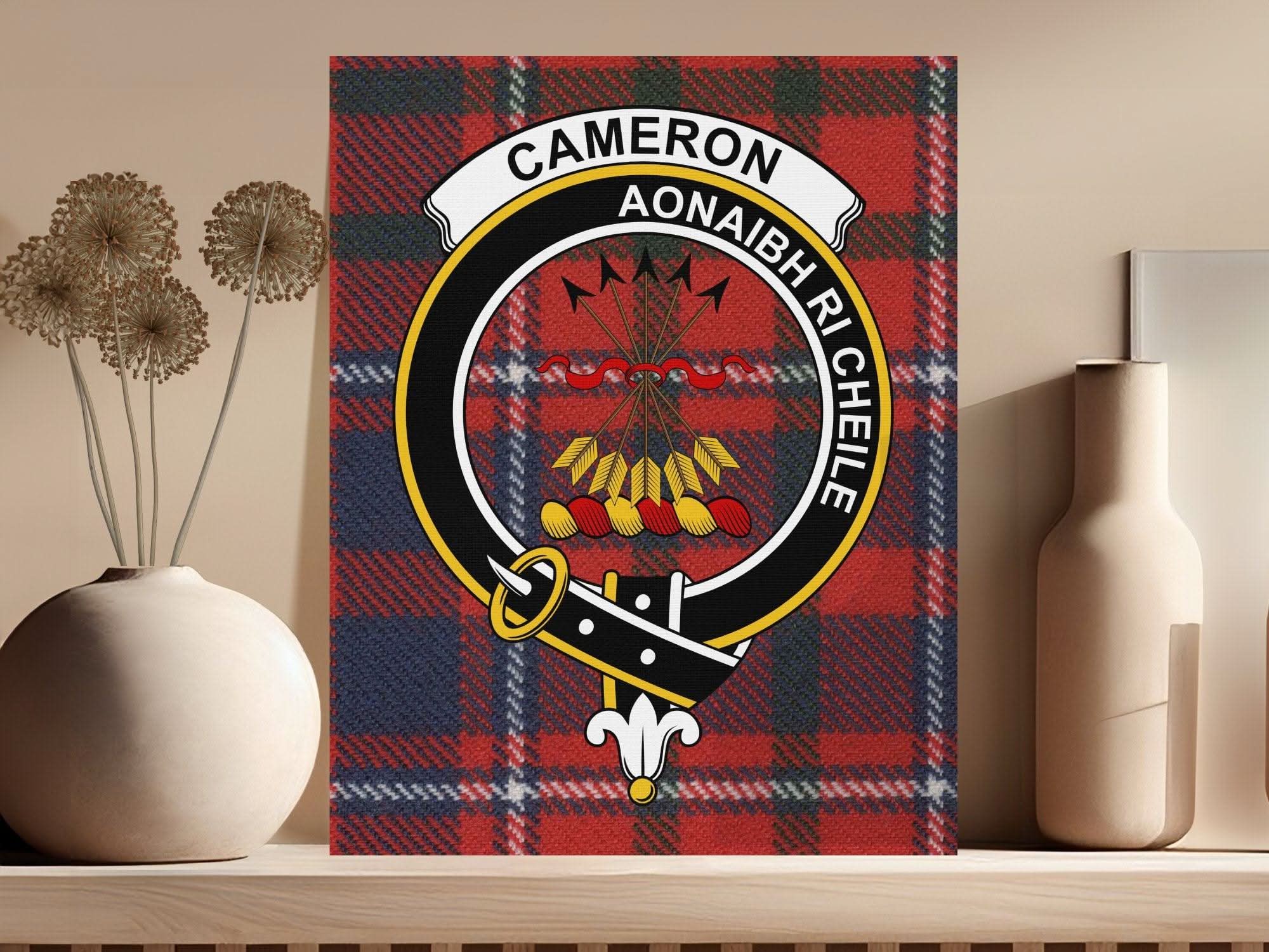Cameron Scottish Tartan Crest Canvas - Celtic Ancestry Gifts