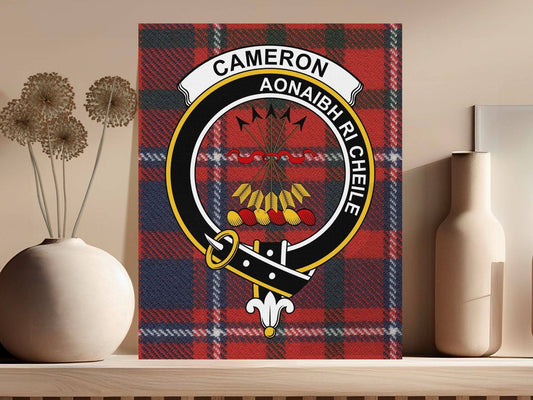Cameron Scottish Tartan Crest Canvas - Celtic Ancestry Gifts