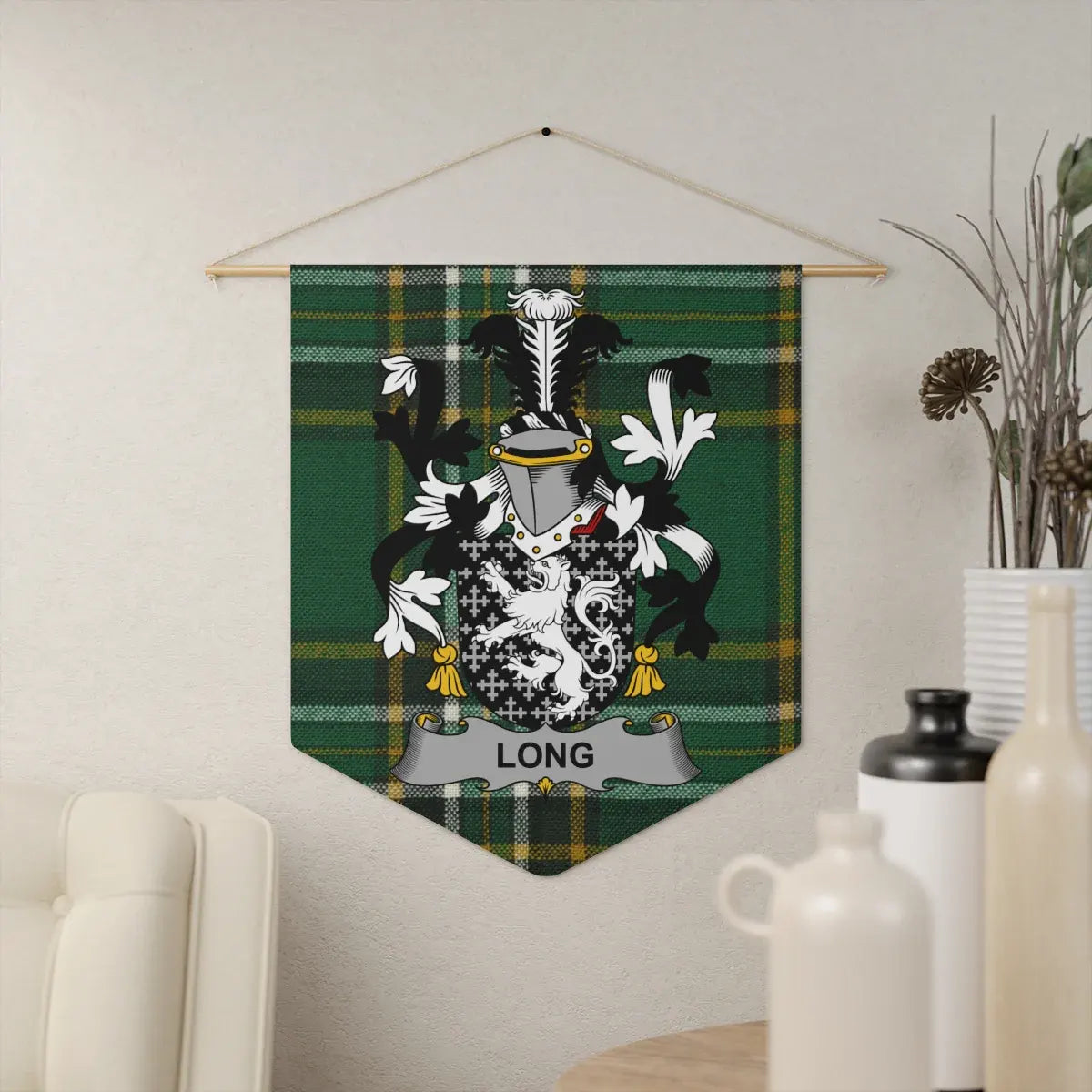 Long Tartan Plaid Pattern Wall Hanging Banner product type
