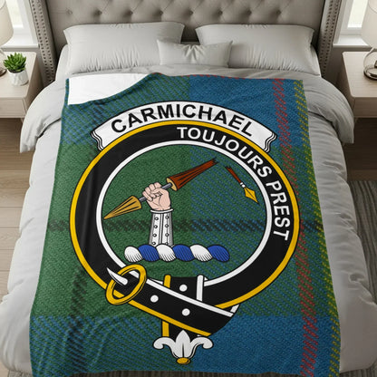 Vintage Clan Crest Blanket Carmichael Tartan Fleece product