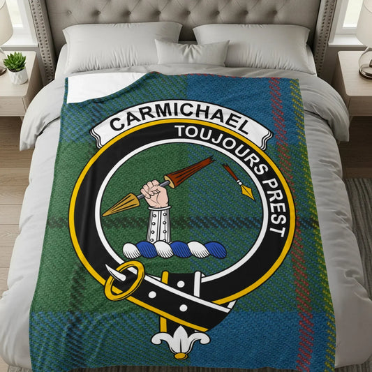 Vintage Clan Crest Blanket Carmichael Tartan Fleece product