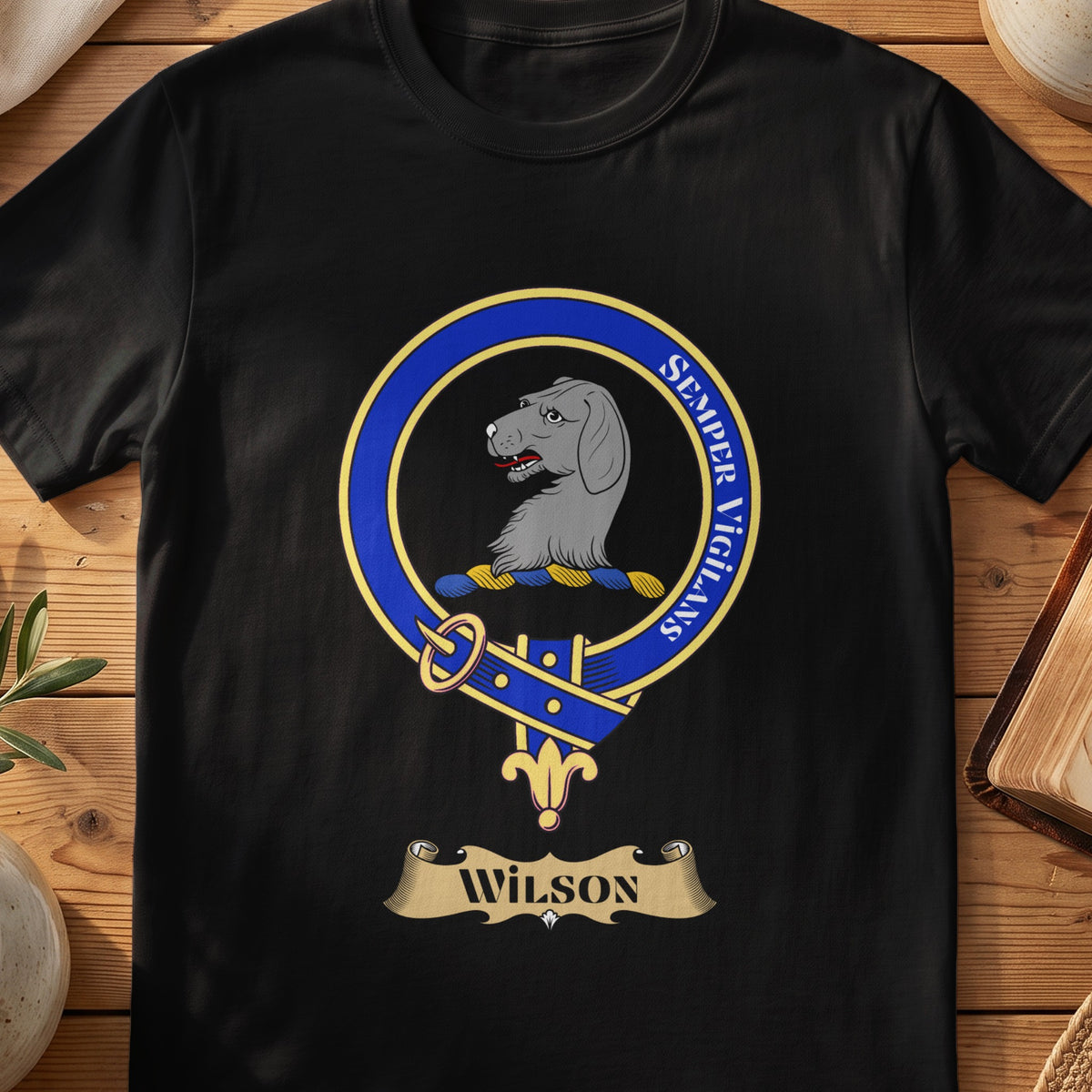 Wilson Scottish clan crest T-shirt in Black