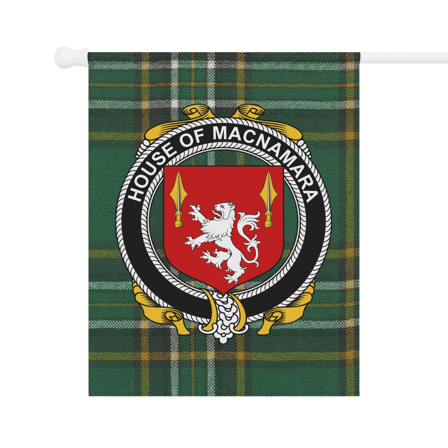 House of Macnamara Crest Tartan Banner Flag