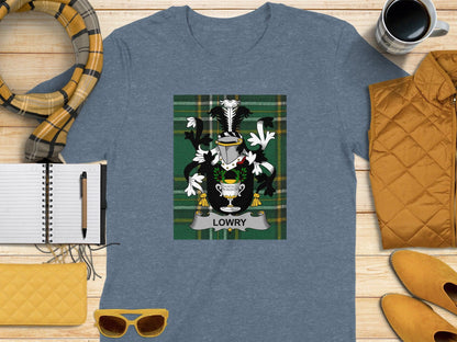 Lowry Family Crest Tartan T-Shirt - Celtic Ancestry Gifts