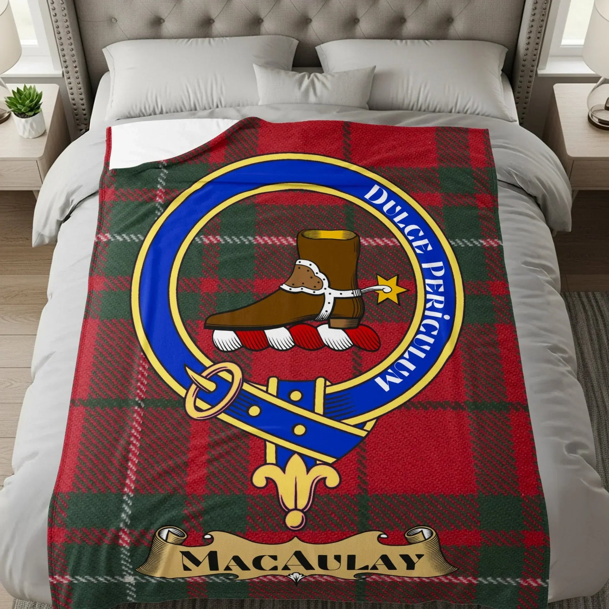 Macaulay Scottish Clan Crest Tartan Throw Blanket product