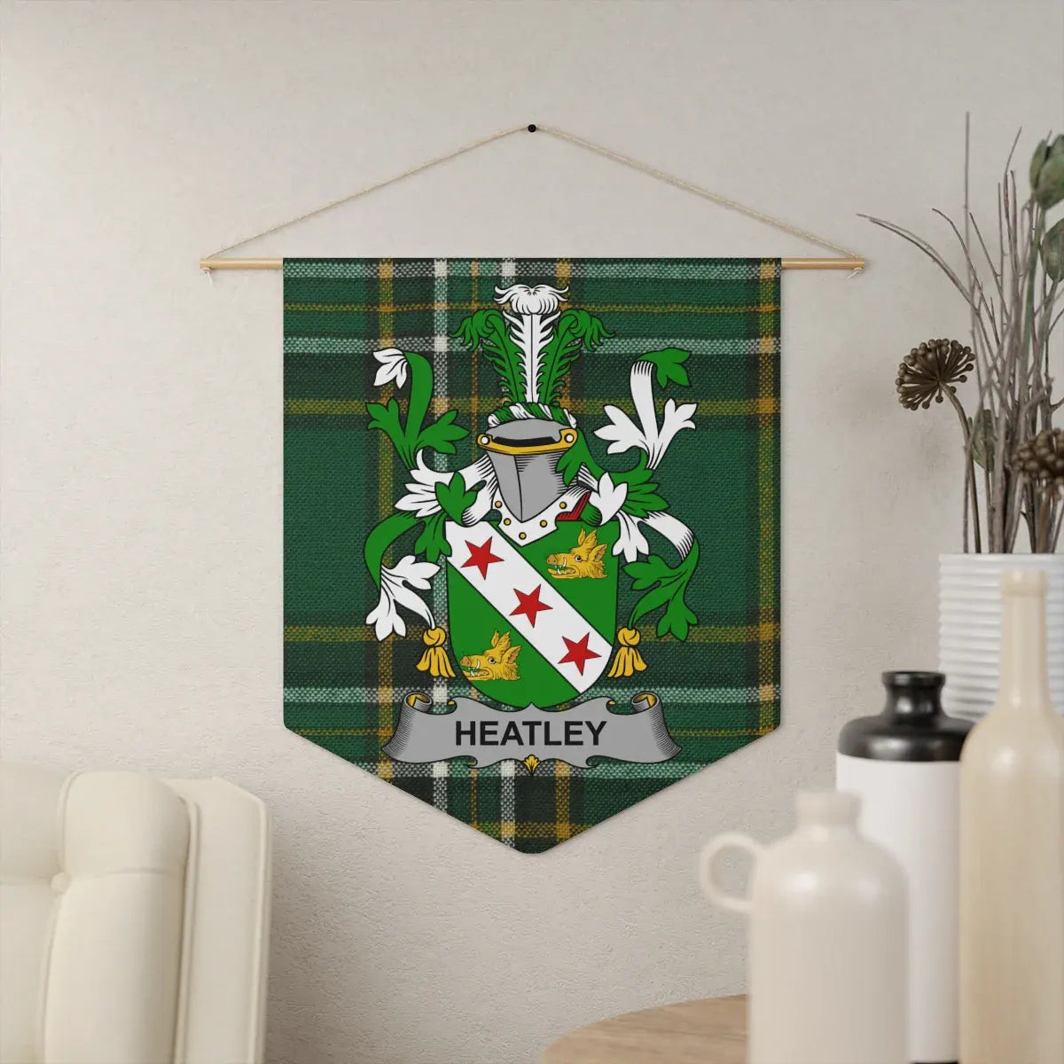 Heatley Family Crest and Coat of Arms Tapestry product