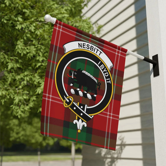 Personalized Nesbitt Family Crest House Flag product