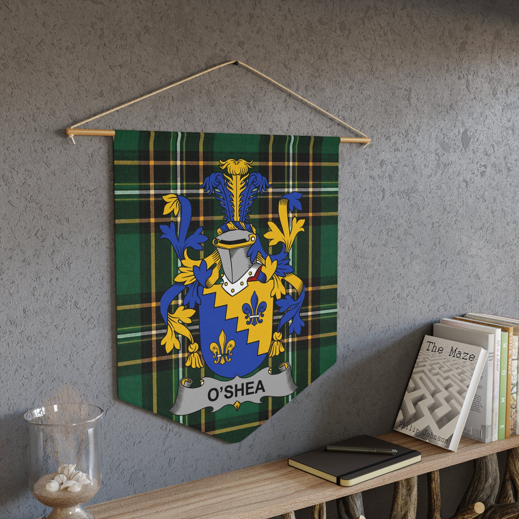 O'Shea Irish heritage wall pennant displayed on a wall