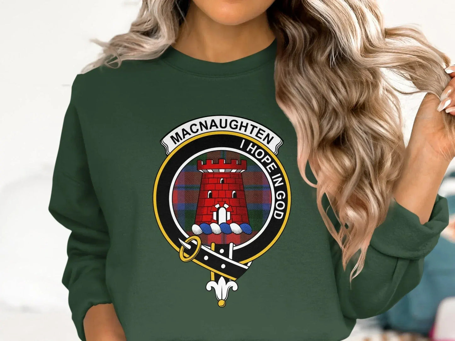 Clan Macnaughten Crest Graphic Green Sweater product
