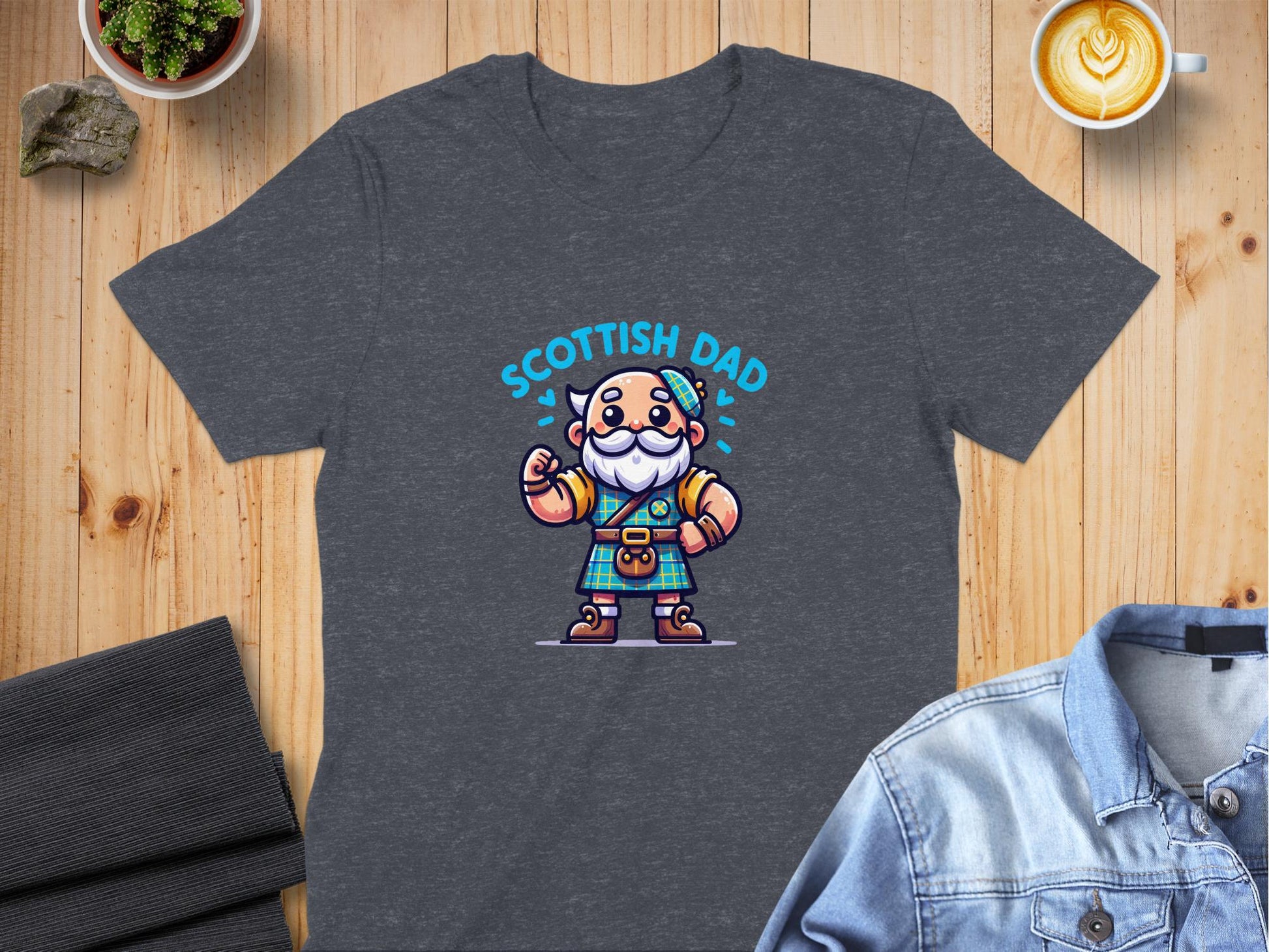 Proud Scottish Dad Cartoon Character T-Shirt - Living Stone Gifts