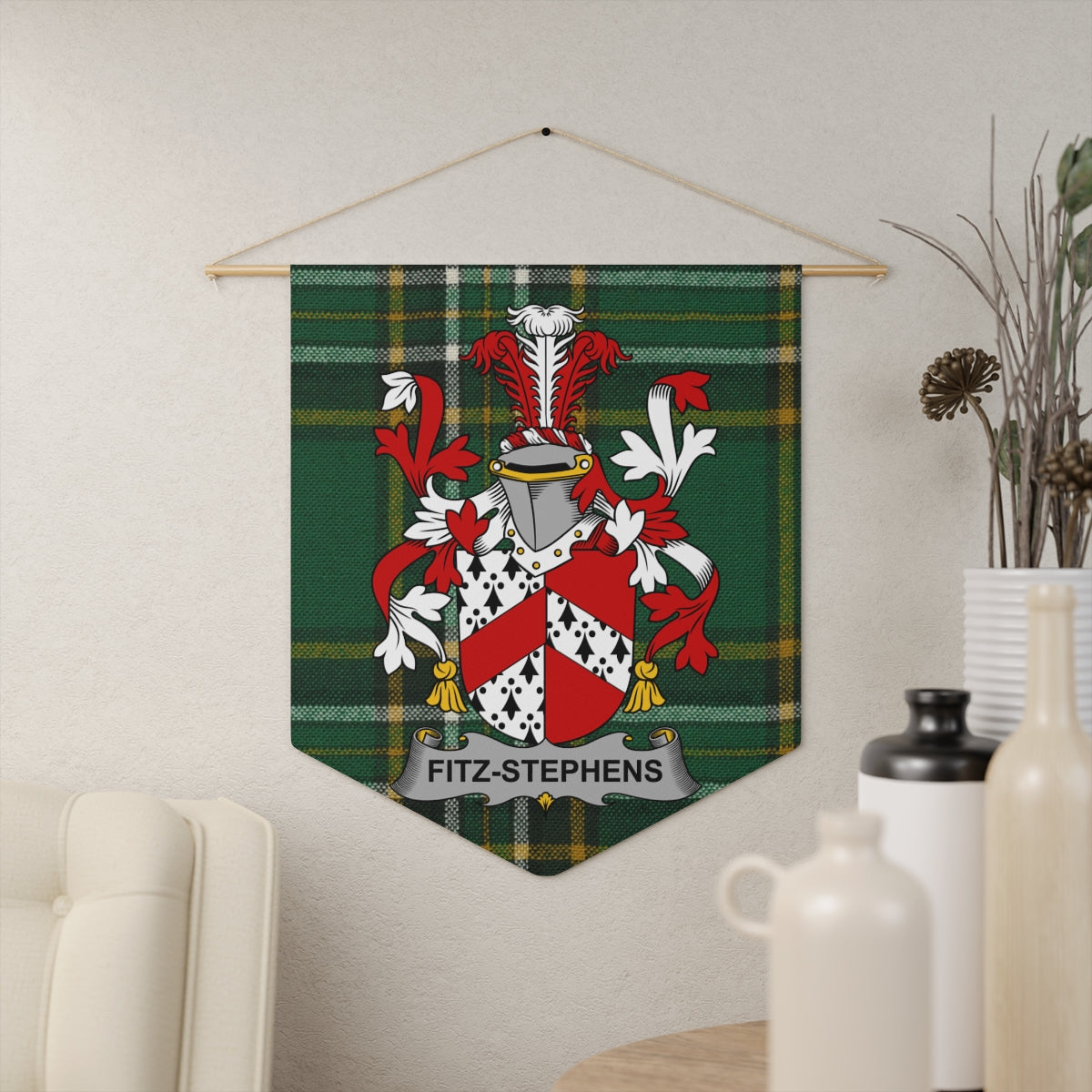 Fitz-Stephens Crest with Green Plaid Wall Decor product