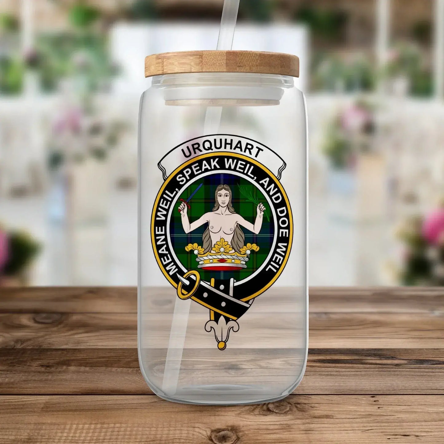 Urquhart Clan Crest Insignia Glass Jar product type