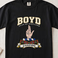 Boyd Scottish clan graphic T-shirt in Black, front view
