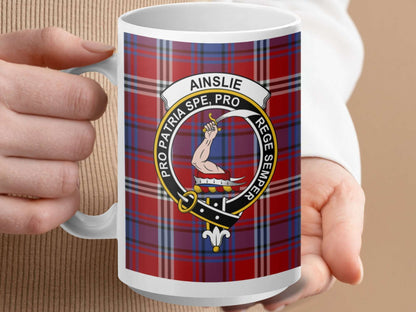 Ainslie Family Crest Plaid Design on Ceramic Mug - Living Stone Gifts