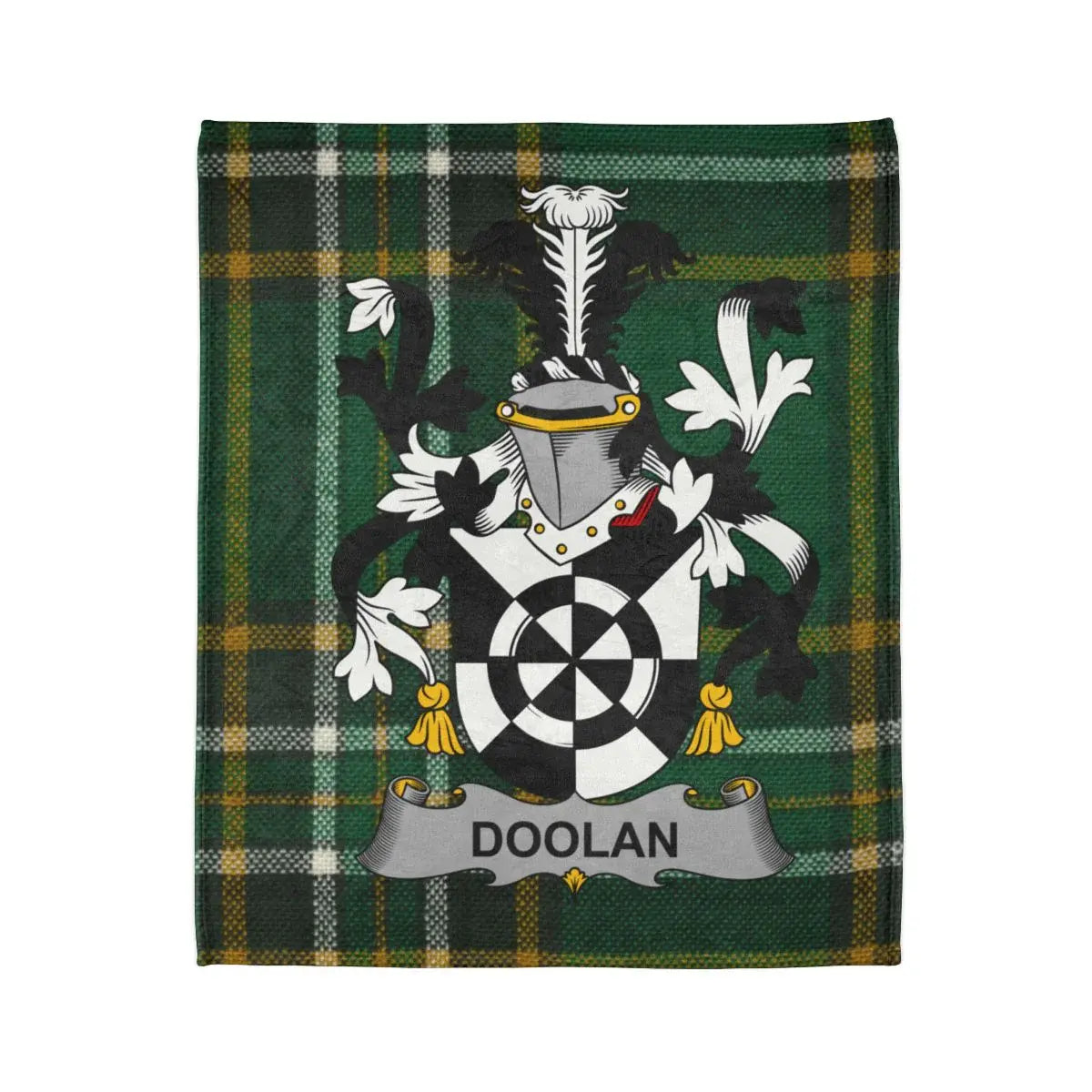 Doolan Coat of Arms Design on Plaid Pattern Blanket product