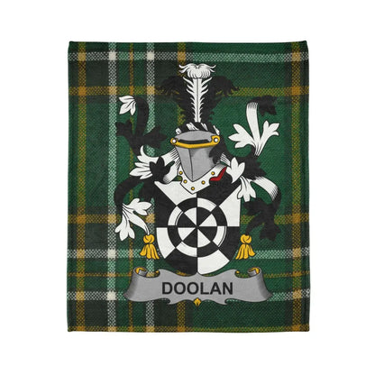 Doolan Coat of Arms Design on Plaid Pattern Blanket product