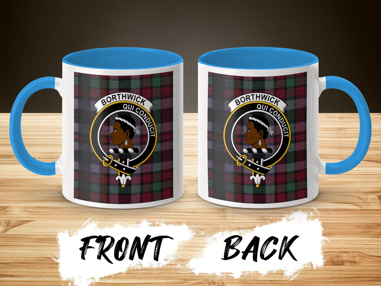 Borthwick Crest Clan Tartan Design Coffee Mug - Living Stone Gifts