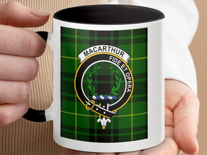 Macarthur Clan Tartan Plaid Coat of Arms Crest Mug - Living Stone Gifts