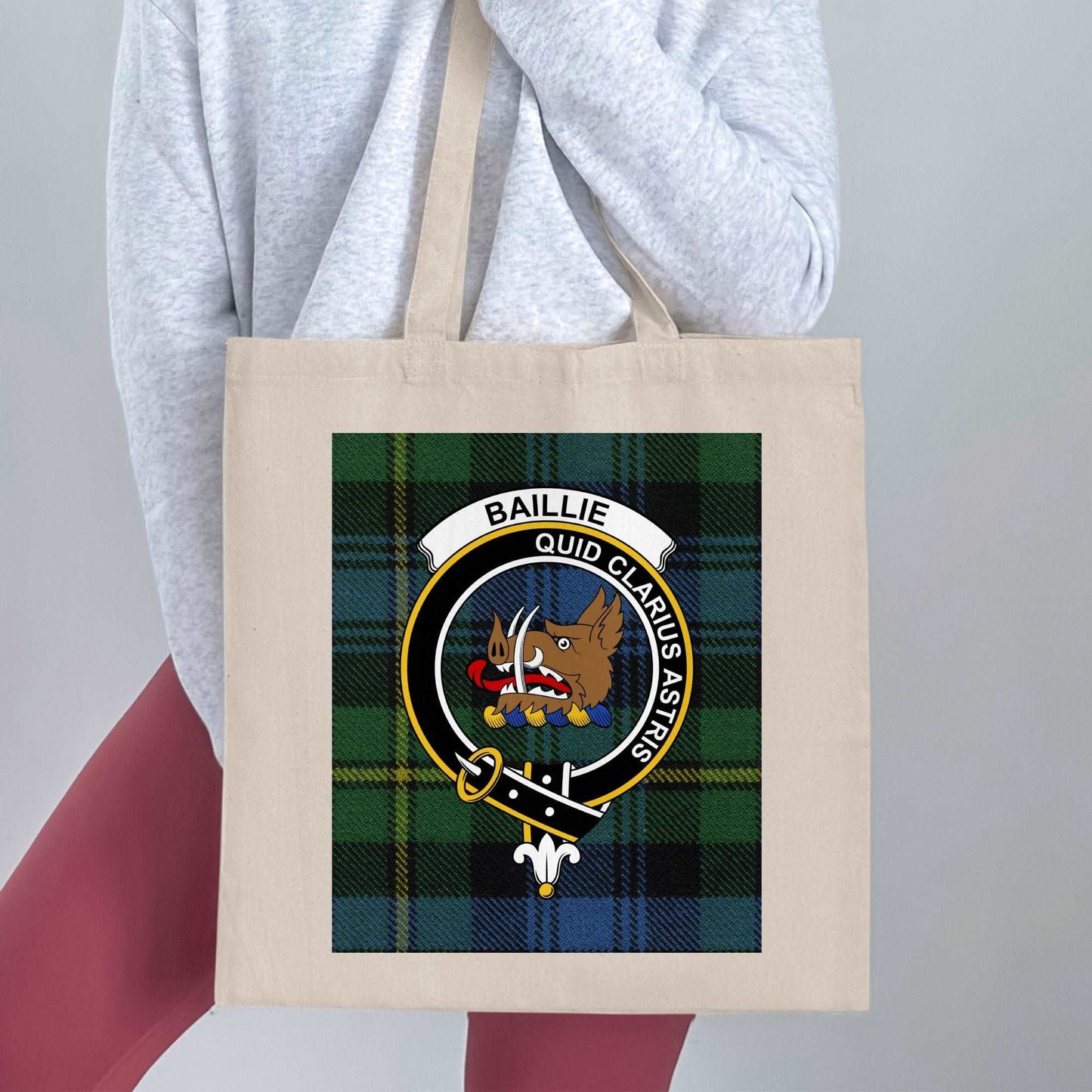 Baillie Quid Clarius Astris Clan Crest Tote Bag - Living Stone Gifts