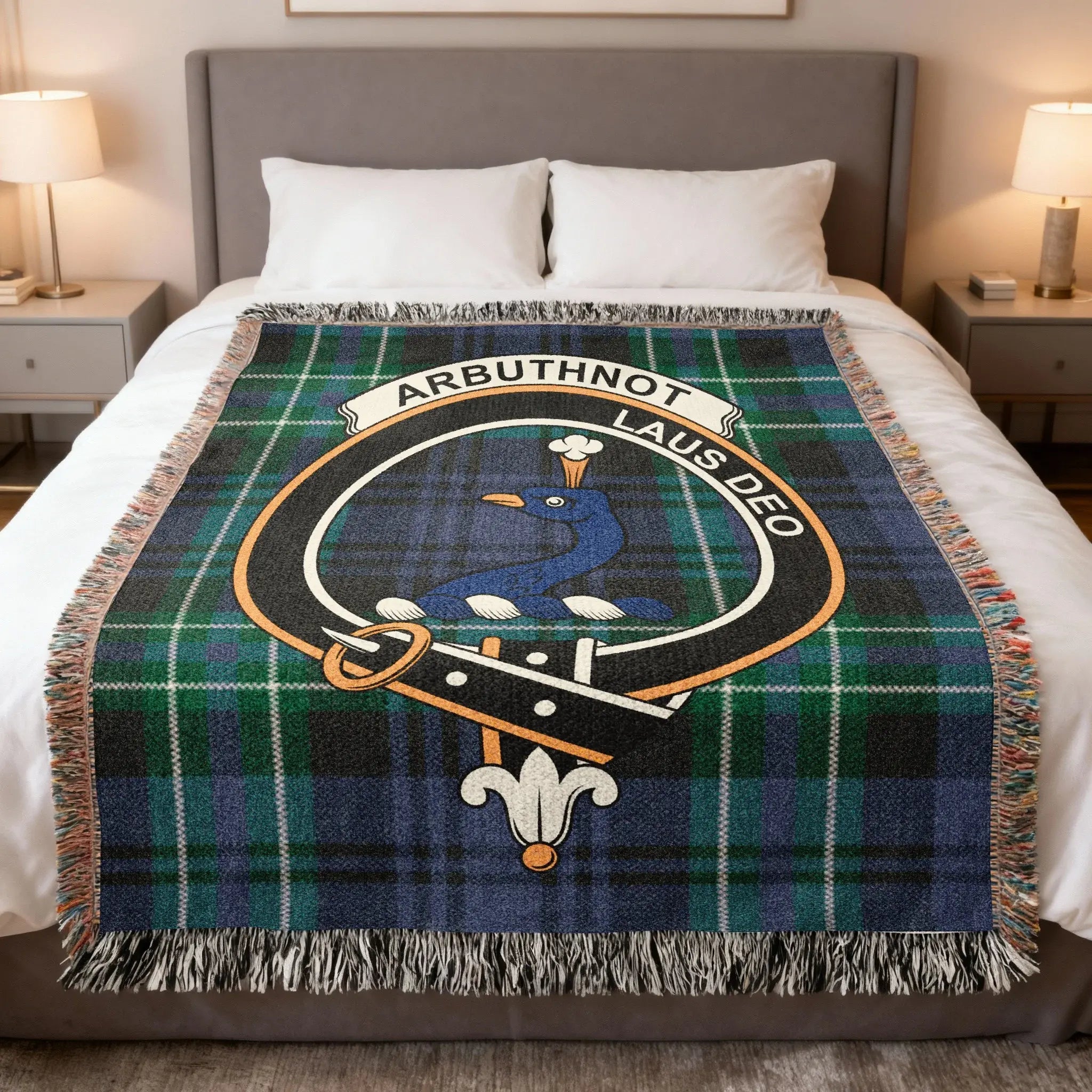 Arbuthnot Laus Deo Tartan Crest Blanket Product
