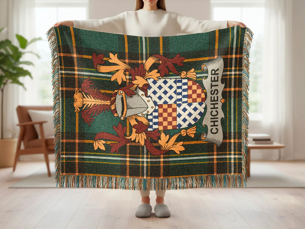 Chichester Family Crest Plaid Tartan Blanket product type