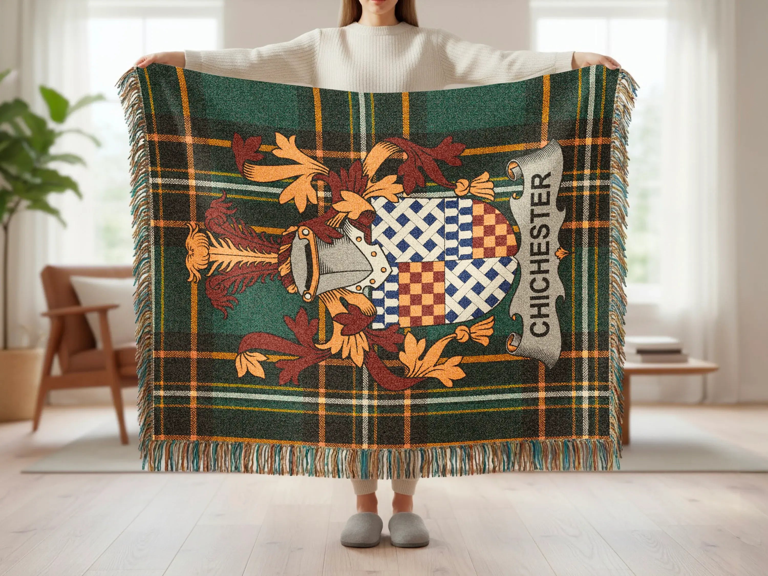 Chichester Family Crest Plaid Tartan Blanket product type