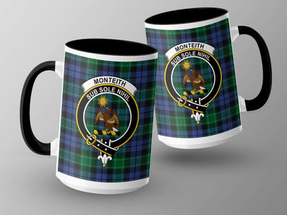 Monteith Clan Crest Tartan Pattern Design Mug - Living Stone Gifts