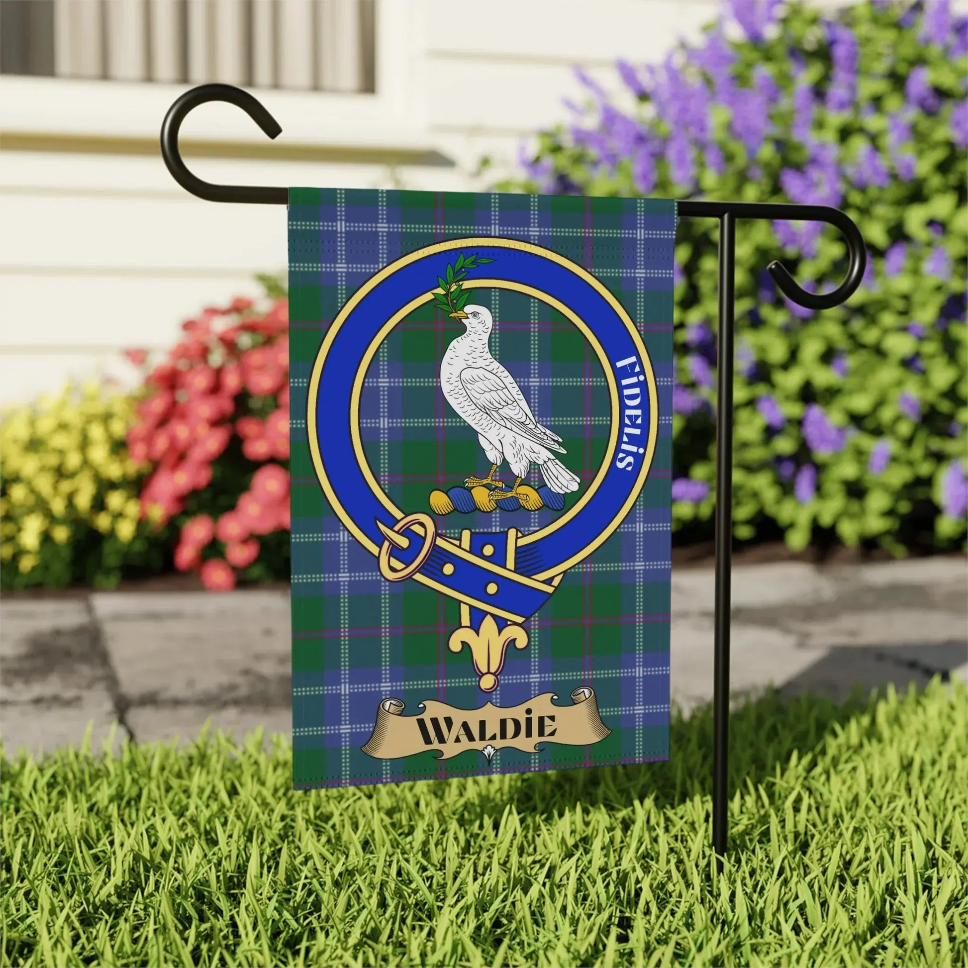 Waldie Family Crest Garden Flag Premium Quality product