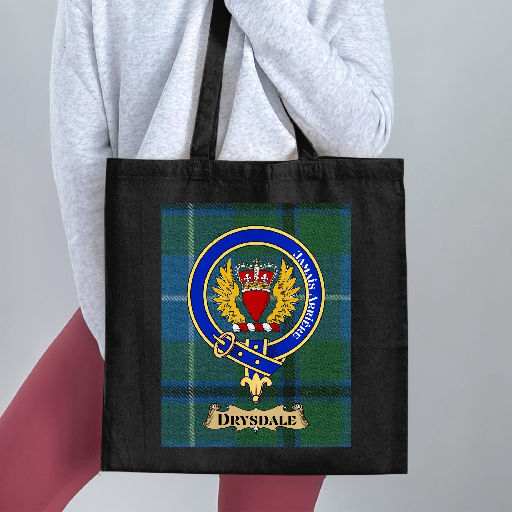 Clan Drysdale Scottish Tartan Crest Tote Bag - Living Stone Gifts