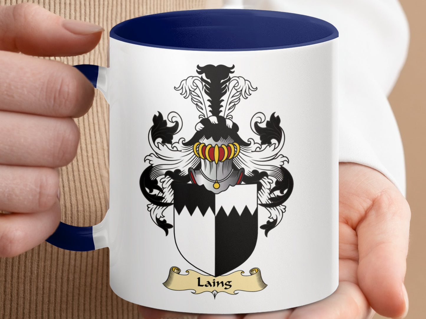 Clan Lains Scottish Coat of Arms Accent Mug - Living Stone Gifts