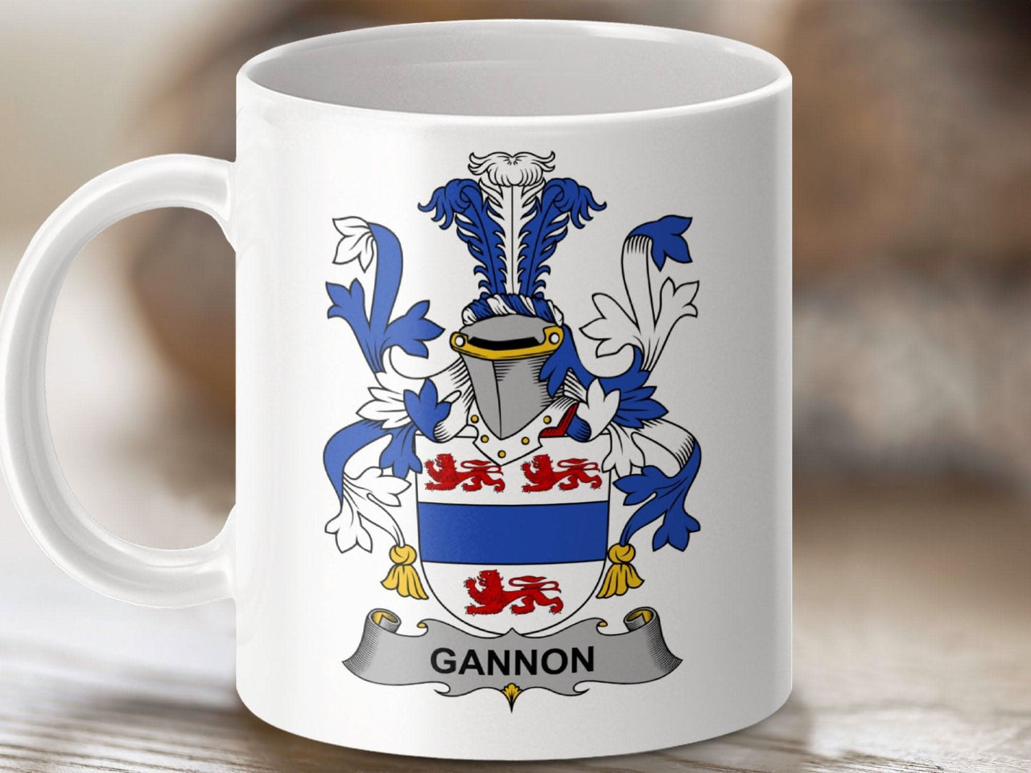 Gannon Surname Irish Family Crest Mug - Celtic Ancestry Gifts