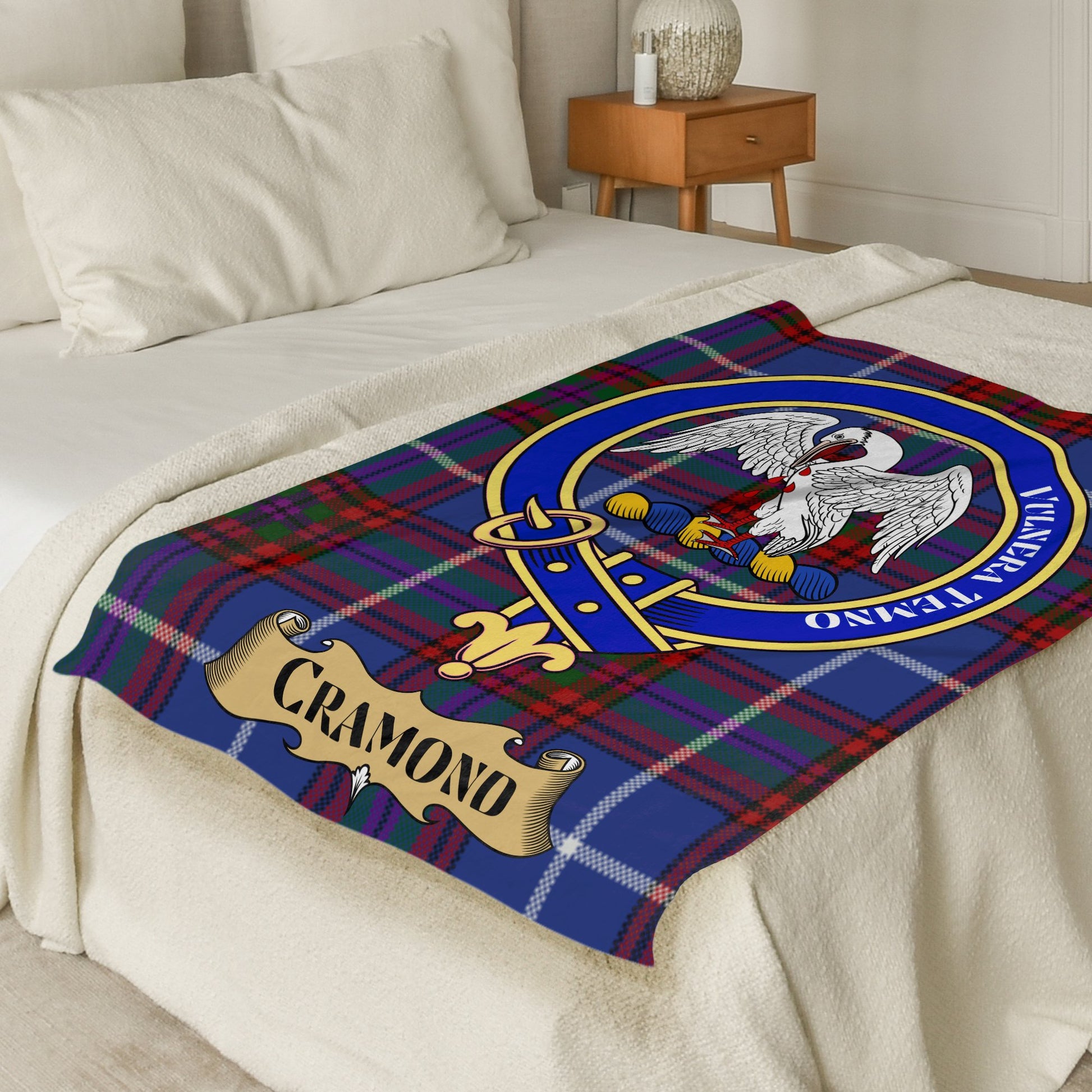 Cramond Crest Scottish Tartan Throw Blanket - Living Stone Gifts