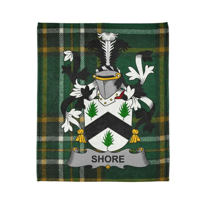 Shore Family Crest on Tartan Plaid Blanket product