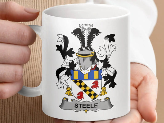 Steele Surname Irish Family Crest Mug - Celtic Ancestry Gifts