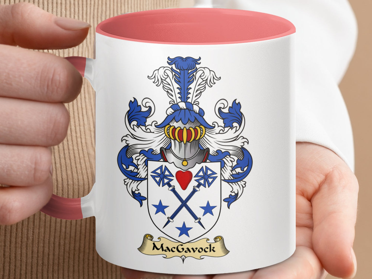 MacGavock Family Coat of Arms Heraldic Emblem Mug - Living Stone Gifts