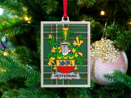 Heffernan Family Crest Plaid Ornament product