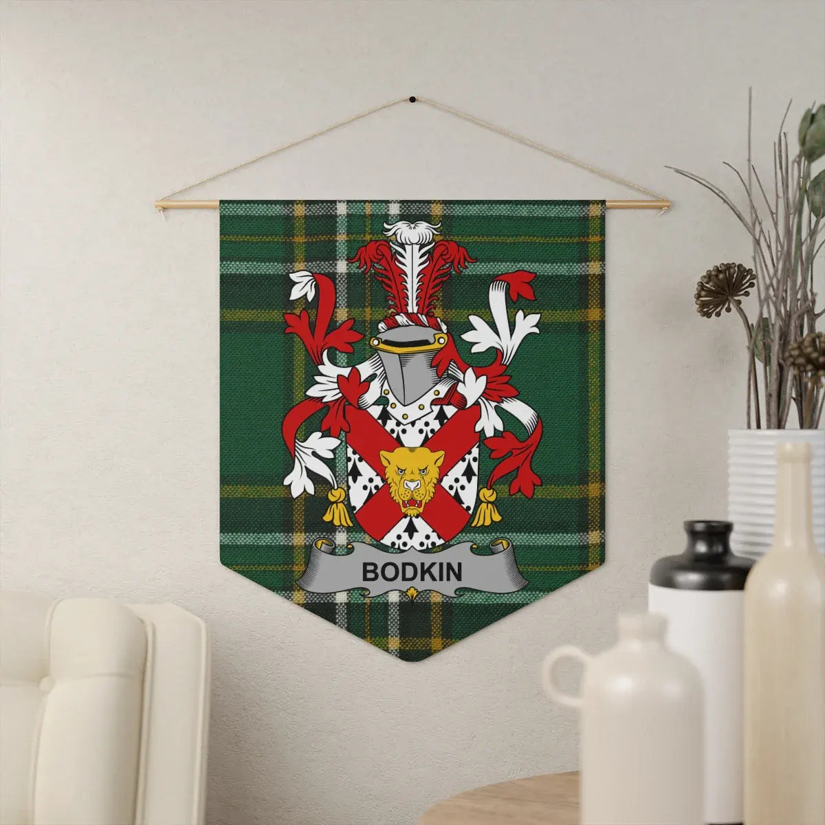 Custom Family Crest Plaid Tartan Wall Hanging product type