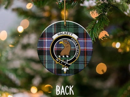 Halkett Fides Sufficit Plaid Ceramic Ornament product