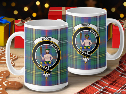 Wood Scottish Clan Crest Gatherings Tartan Mug - Living Stone Gifts