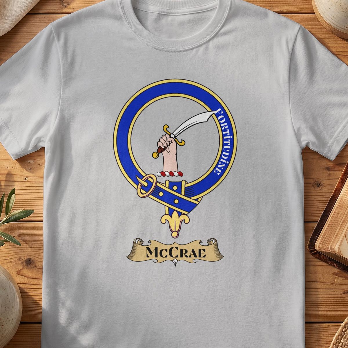 McCrae Scottish clan crest T-shirt in Sport Grey