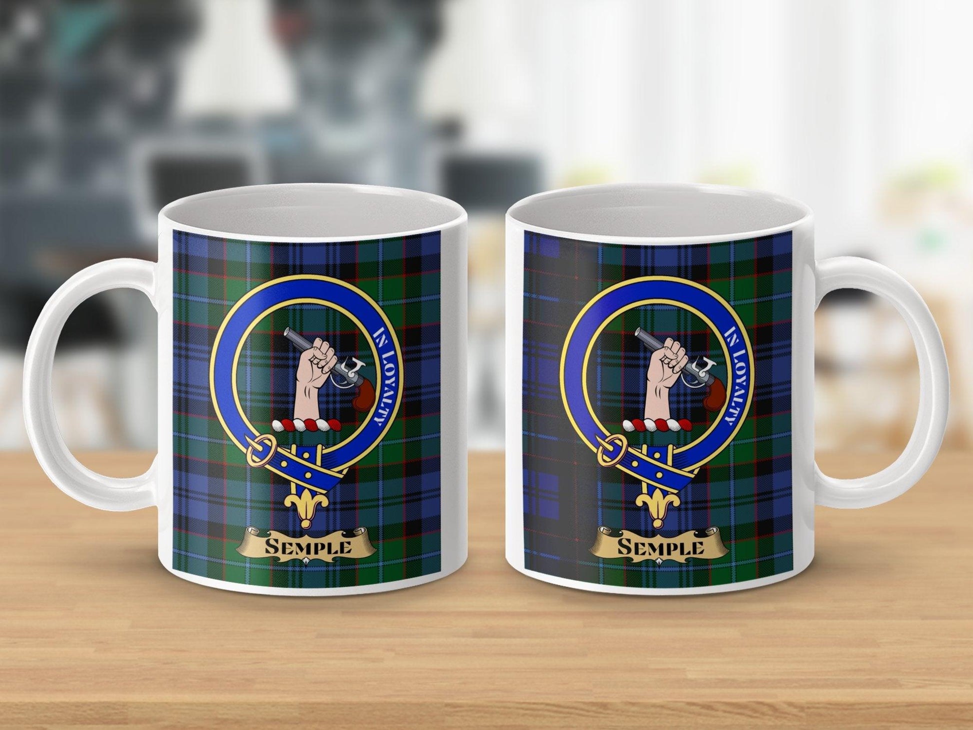 Semple Clan Crest Tartan Scottish Heritage Mug - Living Stone Gifts