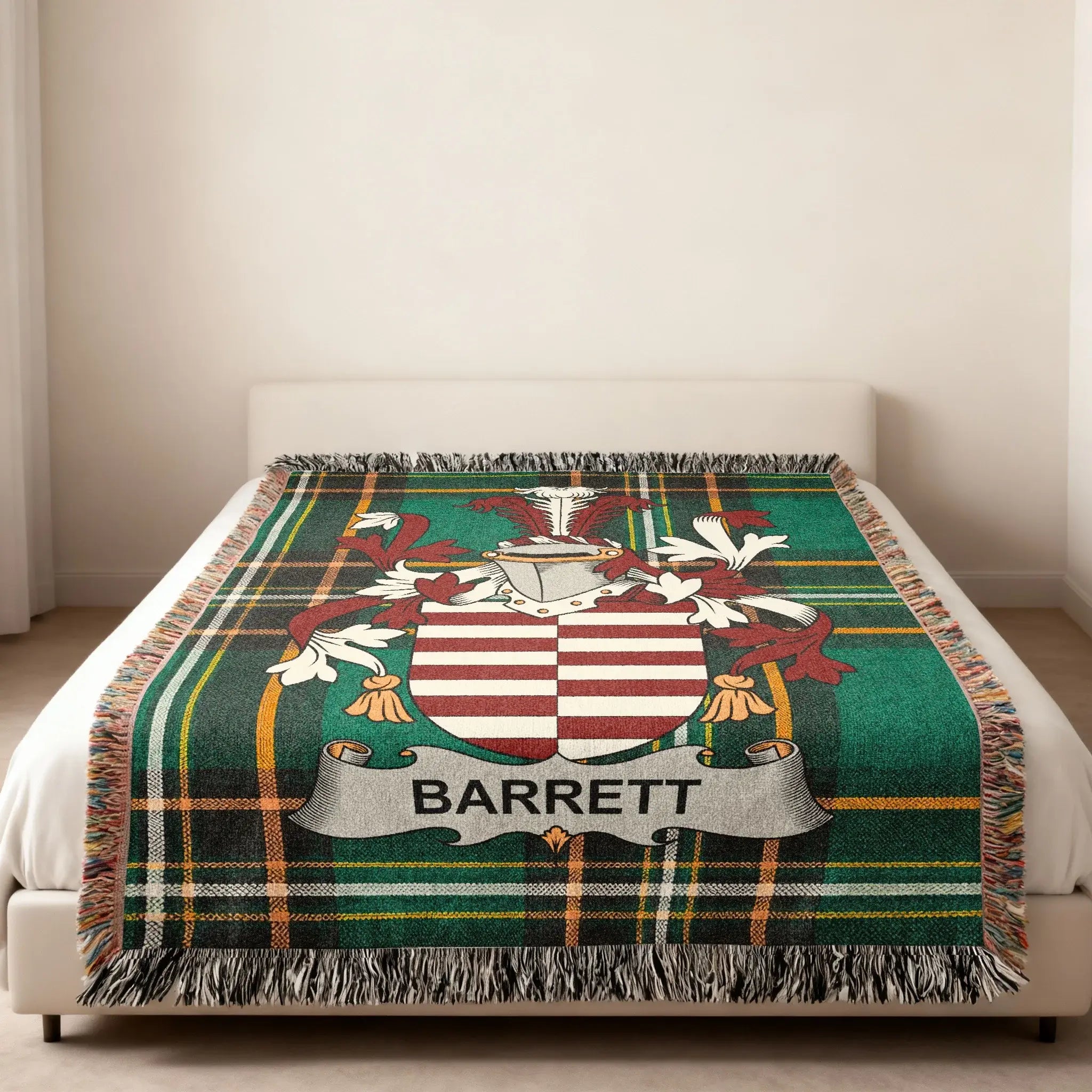 Barrett Heritage Plaid Custom Family Crest Throw product type