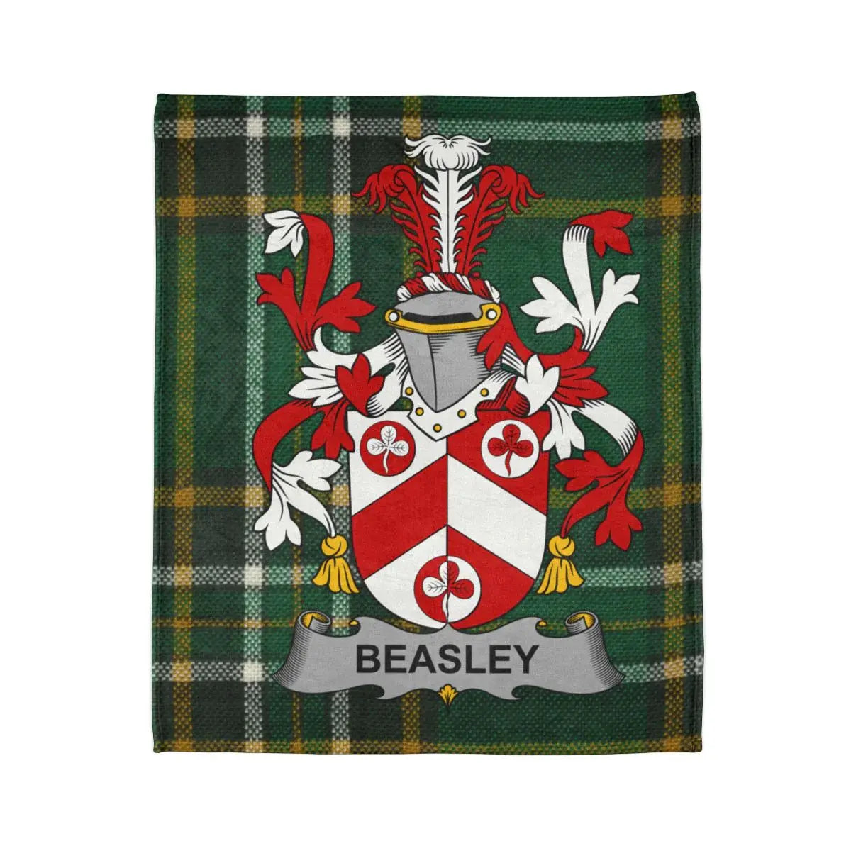 Beasley Family Crest Shield Plaid Tartan Blanket product
