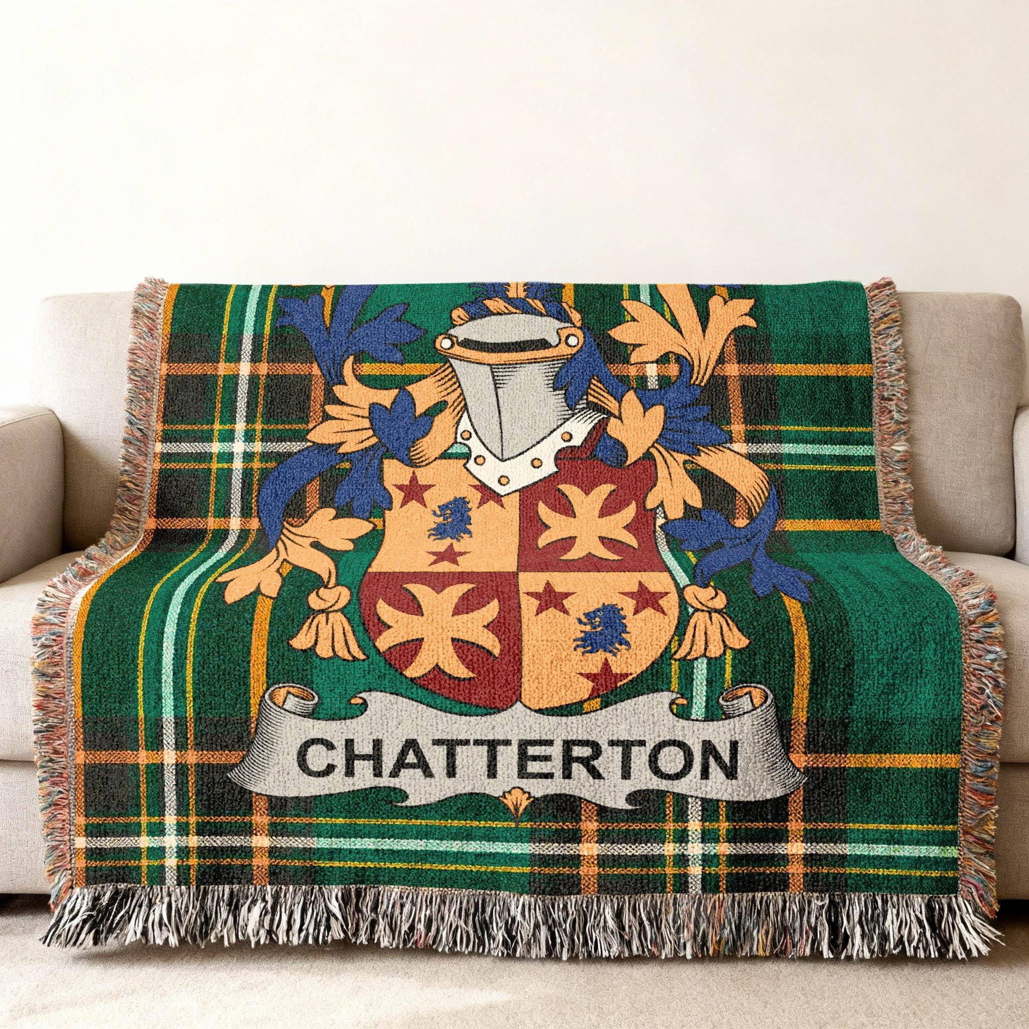 Chatterton Family Crest Tartan Plaid Throw product type