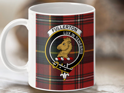 Clan Fullerton Scottish Tartan Crest Mug - Living Stone Gifts