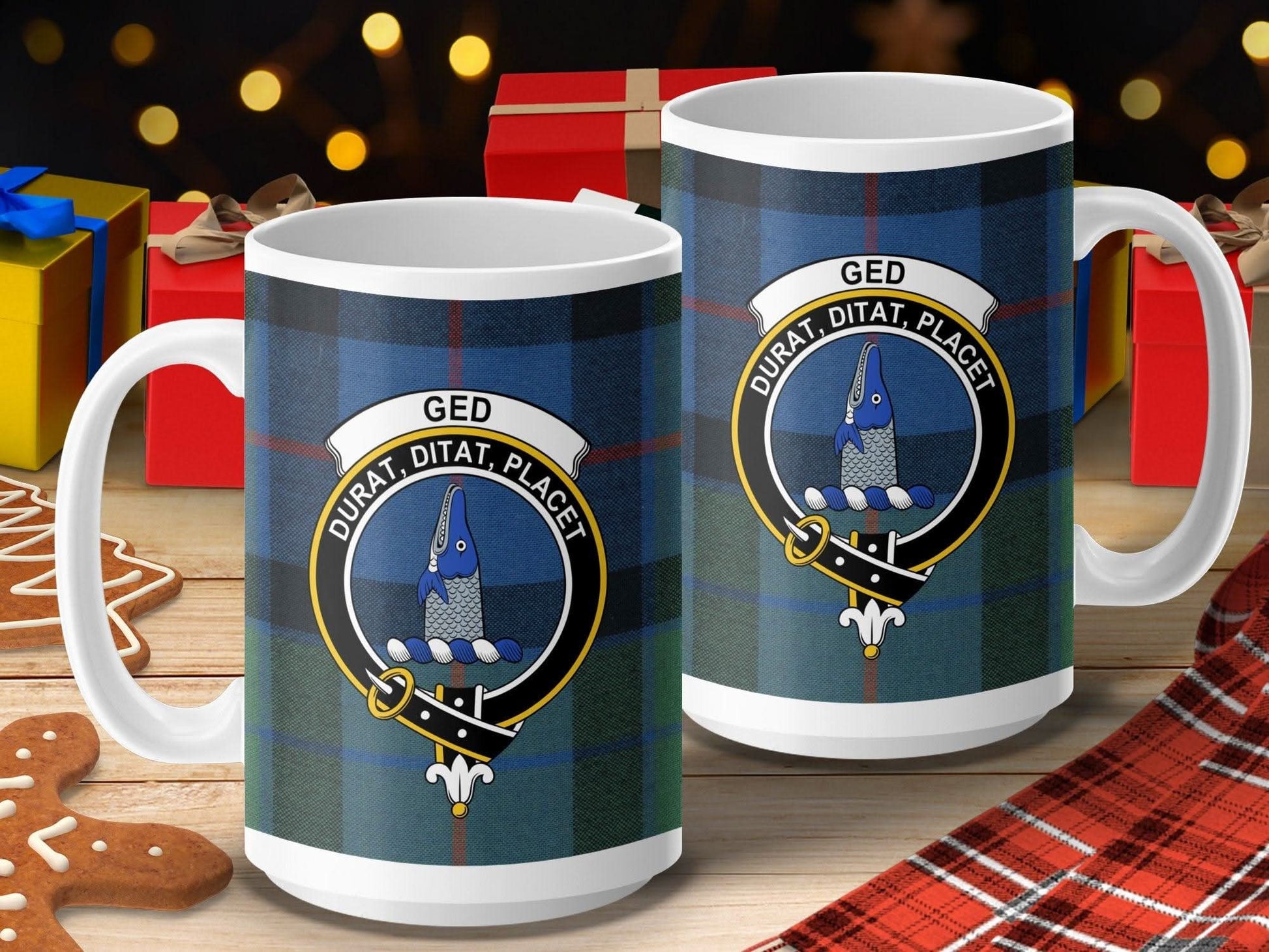 Personalized Tartan Crest Design Ceramic Mug Gift product type