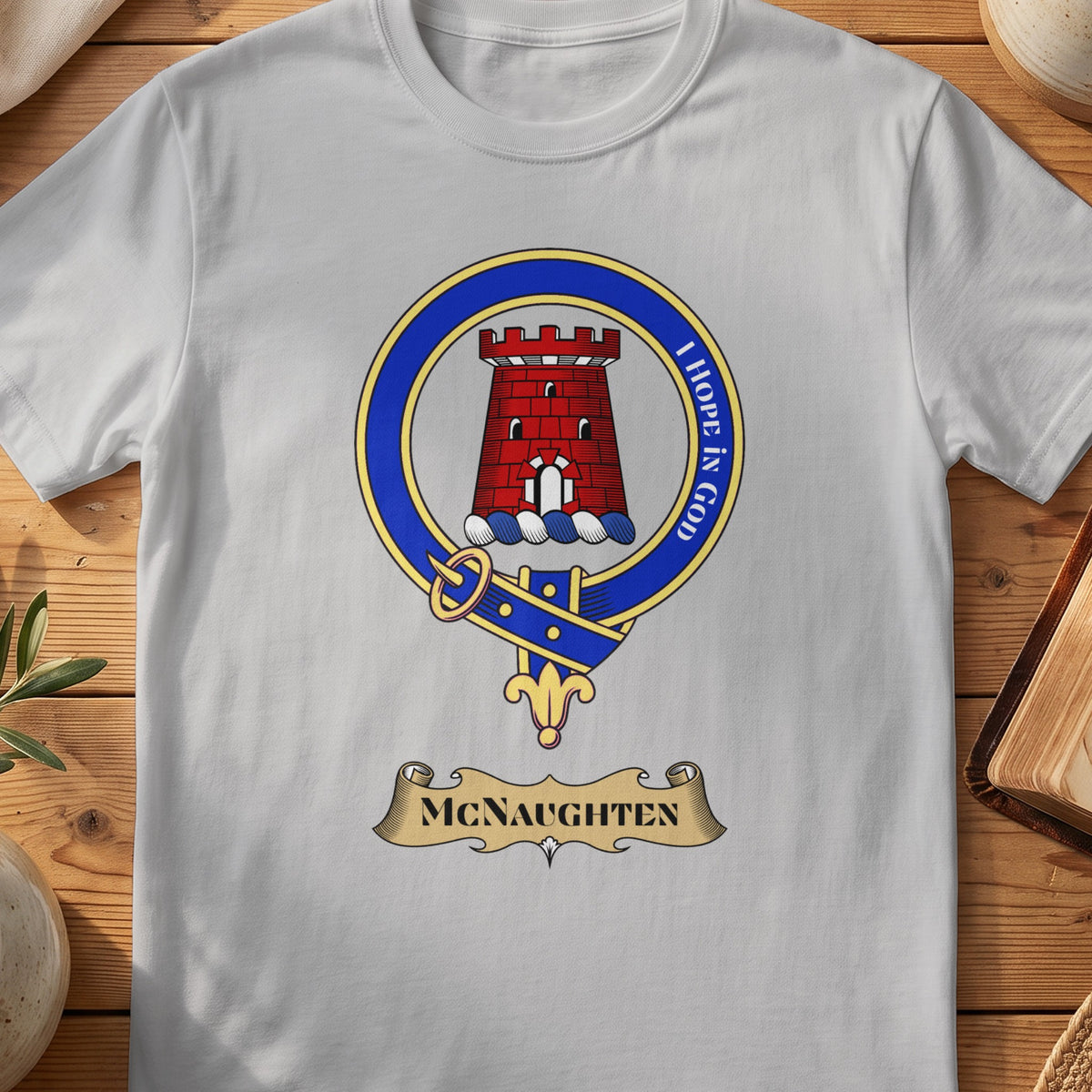 McNaughten Scottish clan crest T-shirt in Sport Grey